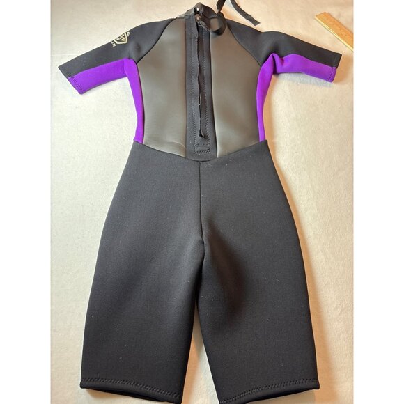 Ron Jon Surf Shop Youth Wetsuit Short Sleeves Black & Purple Neoprene  size 4 - Picture 7 of 9
